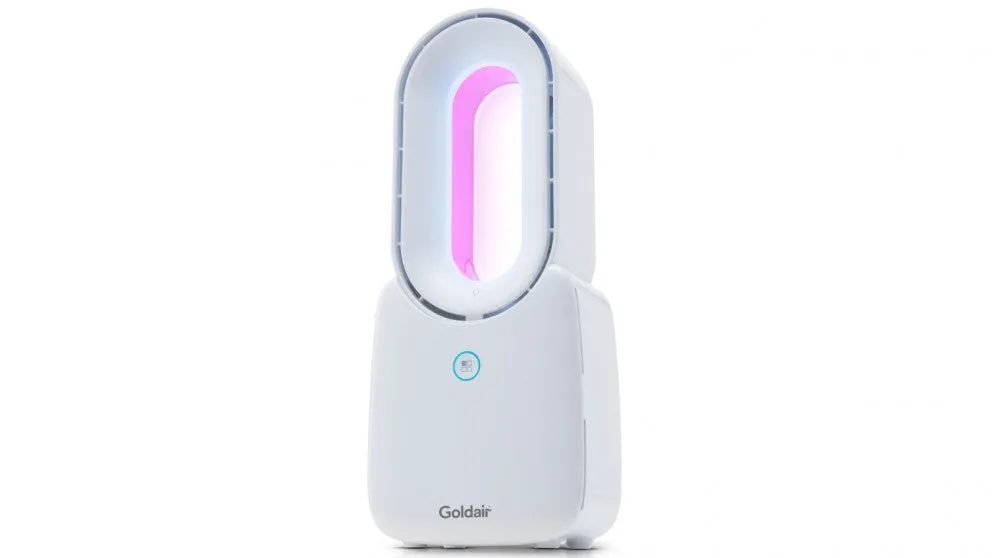 Goldair Bladeless Colour Changing Personal Desk Fan - White / 3 Speed Settings