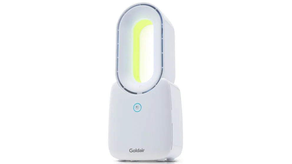 Goldair Bladeless Colour Changing Personal Desk Fan - White / 3 Speed Settings