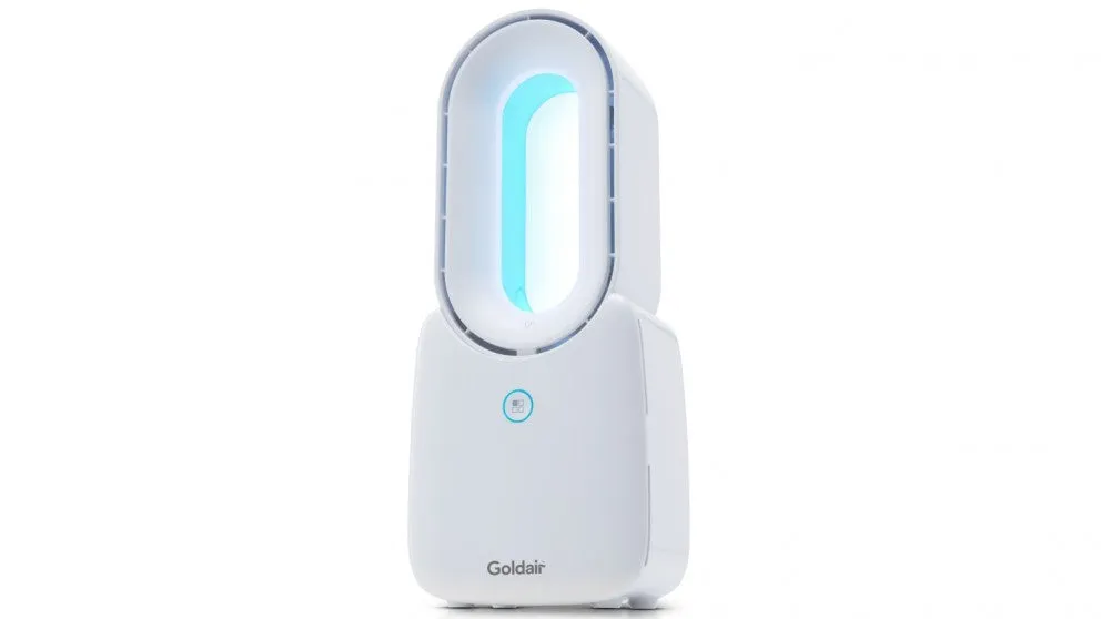 Goldair Bladeless Colour Changing Personal Desk Fan - White / 3 Speed Settings