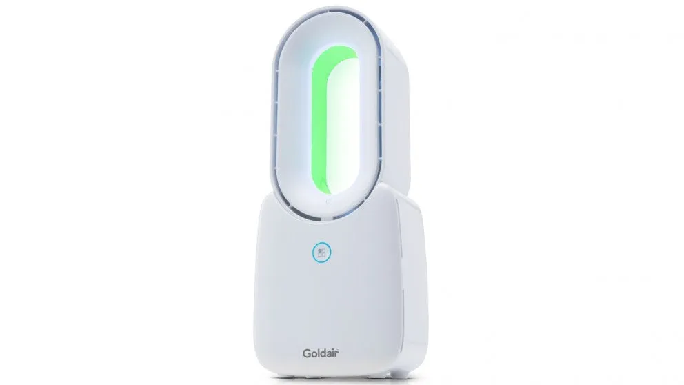 Goldair Bladeless Colour Changing Personal Desk Fan - White / 3 Speed Settings