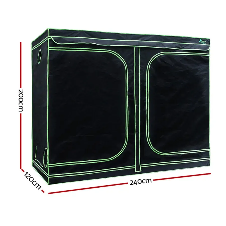 Green Fingers Grow Tent 2000W LED Grow Light 240X120X200cm Mylar 6" Ventilation