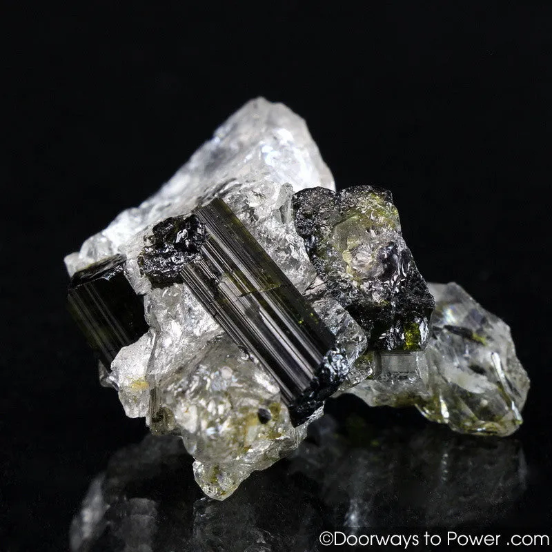 Green Tourmaline in Quartz Crystal A    