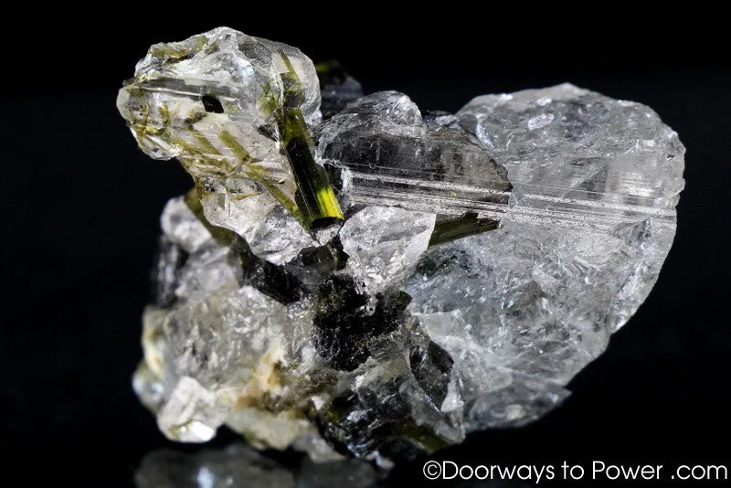 Green Tourmaline in Quartz Crystal A    