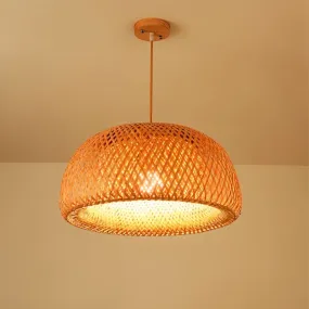 Hand-Weaved Rattan Cocoon Pendant Light