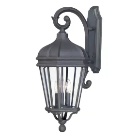 Harrison 32 in. 3 Lights Outdoor Wall Lantern Black Finish