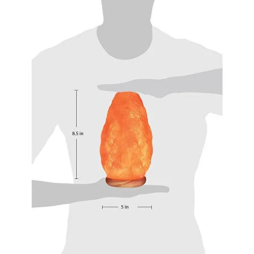 Himalayan Glow 1004 Crystal Himalayan Salt Lamp, Night Light Hand Crafted for Home Decor, 7-9 Inch, Orange/Amber