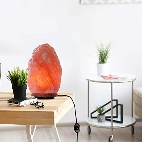 Himalayan Glow 1004 Crystal Himalayan Salt Lamp, Night Light Hand Crafted for Home Decor, 7-9 Inch, Orange/Amber