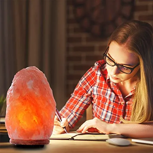 Himalayan Glow 1004 Crystal Himalayan Salt Lamp, Night Light Hand Crafted for Home Decor, 7-9 Inch, Orange/Amber