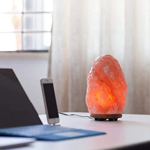 Himalayan Glow 1004 Crystal Himalayan Salt Lamp, Night Light Hand Crafted for Home Decor, 7-9 Inch, Orange/Amber