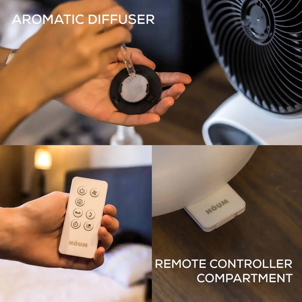 HOUM Air Circulator Fan C6 (6") / C8 (8") Table Desk Fan | 8 Hour Timer | 5 Fan Speed | Powerful