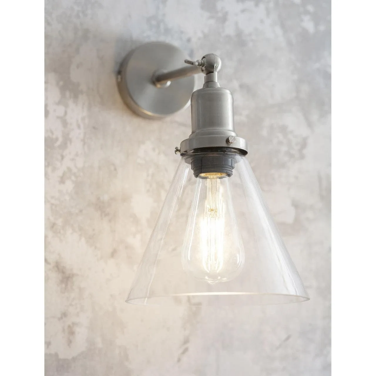 Hoxton Cone Wall Light - Satin Nickel