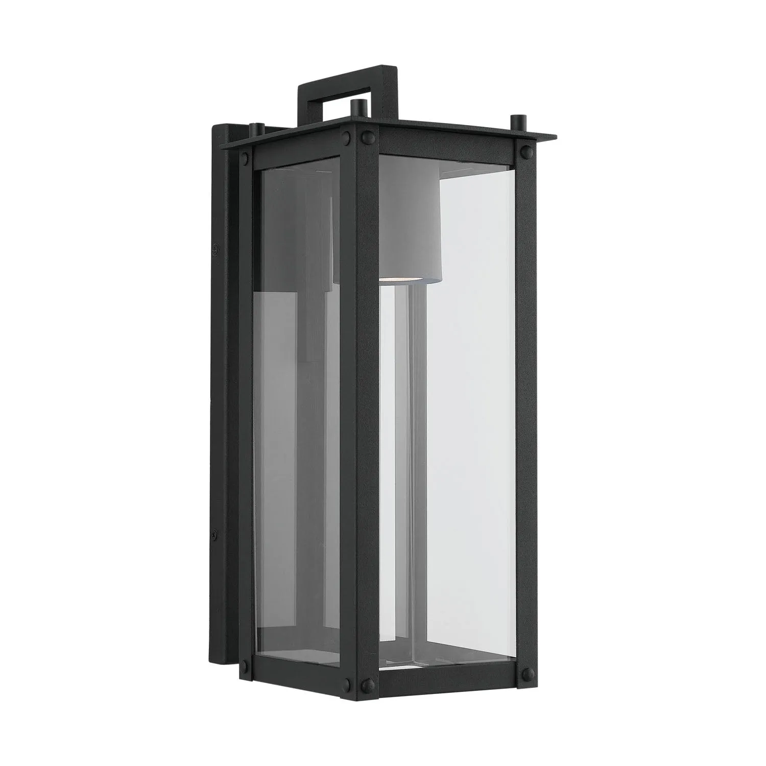 Hunt Coastal Outdoor Wall Lantern - Small 15" - Black - Night Sky