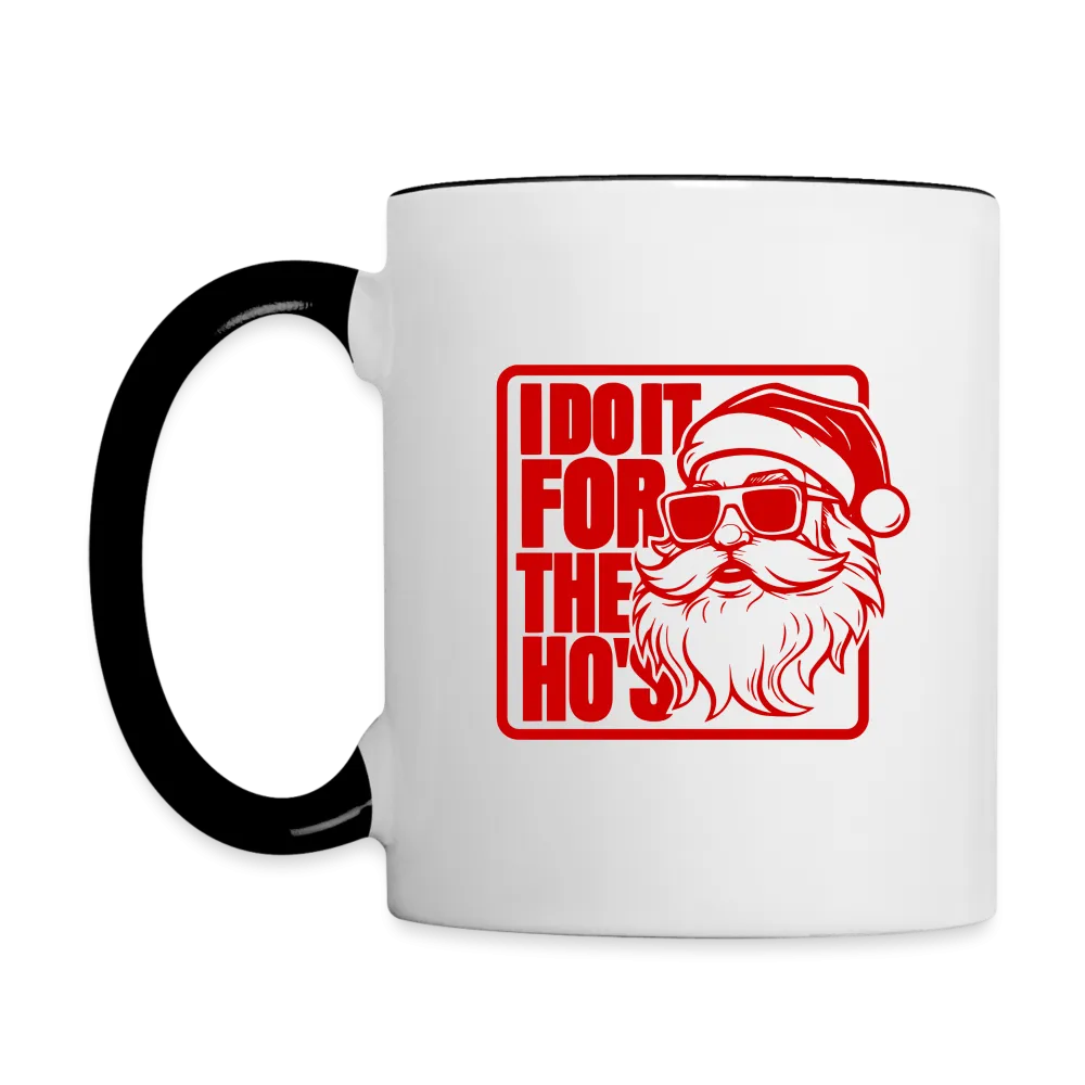 I Do It for the Ho's Funny Christmas Coffee Mug (in Red)