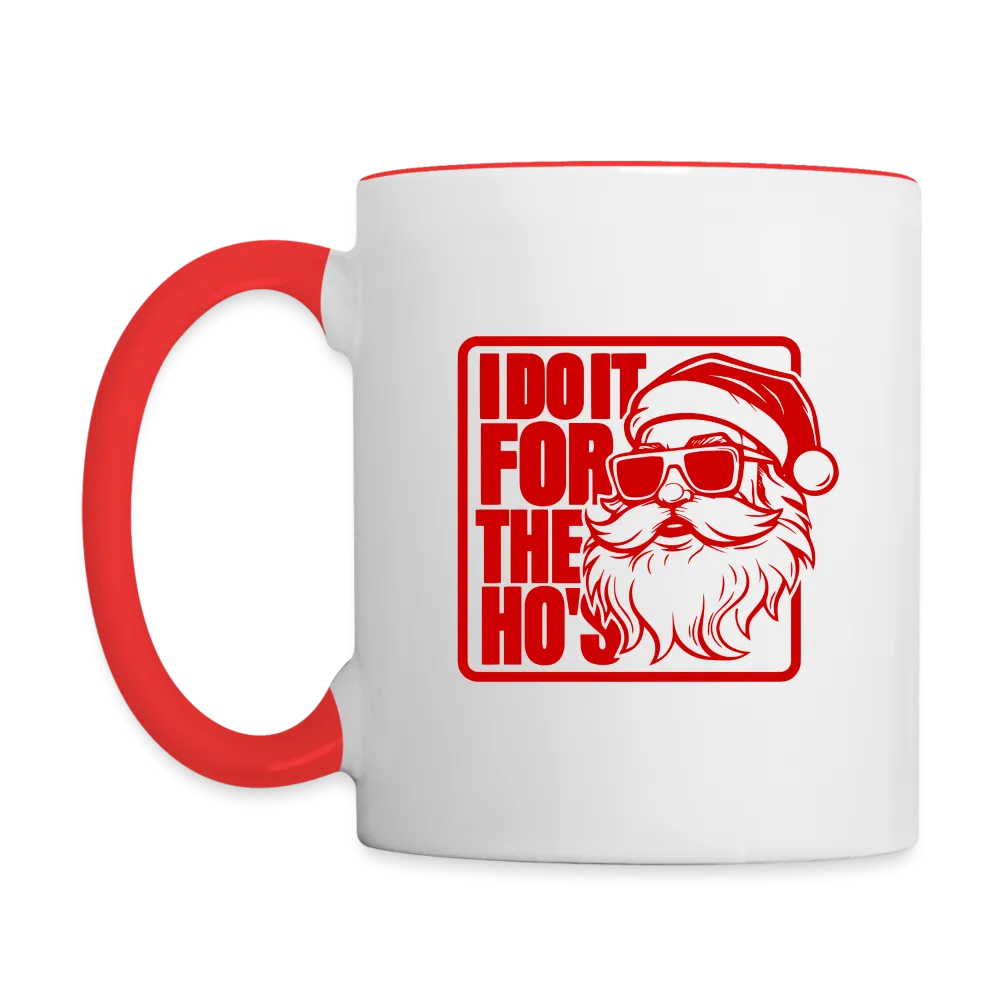 I Do It for the Ho's Funny Christmas Coffee Mug (in Red)