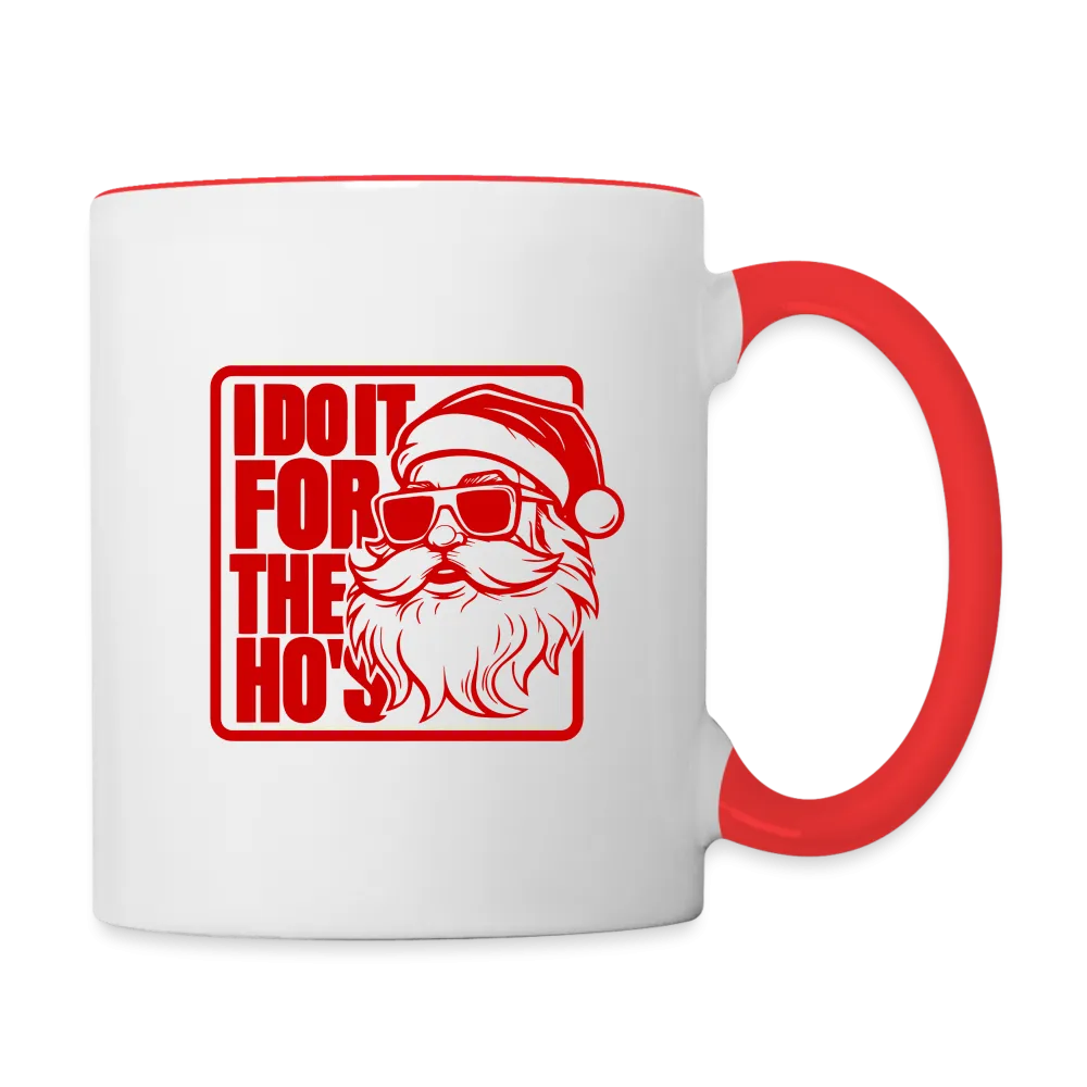 I Do It for the Ho's Funny Christmas Coffee Mug (in Red)