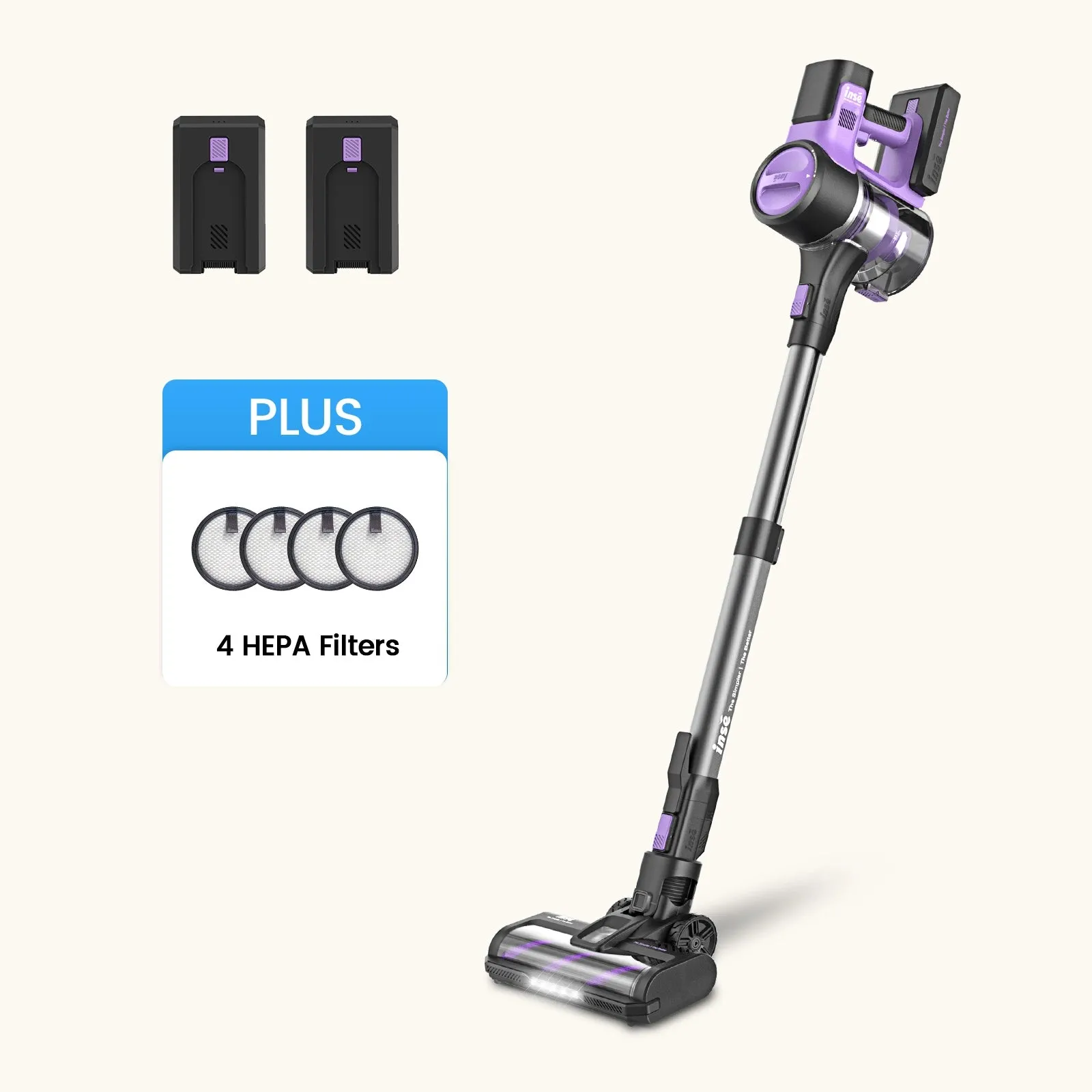 INSE S10 Cordless Vacuum For Pet Hair Power Saving with 26Kpa Powerful Suction