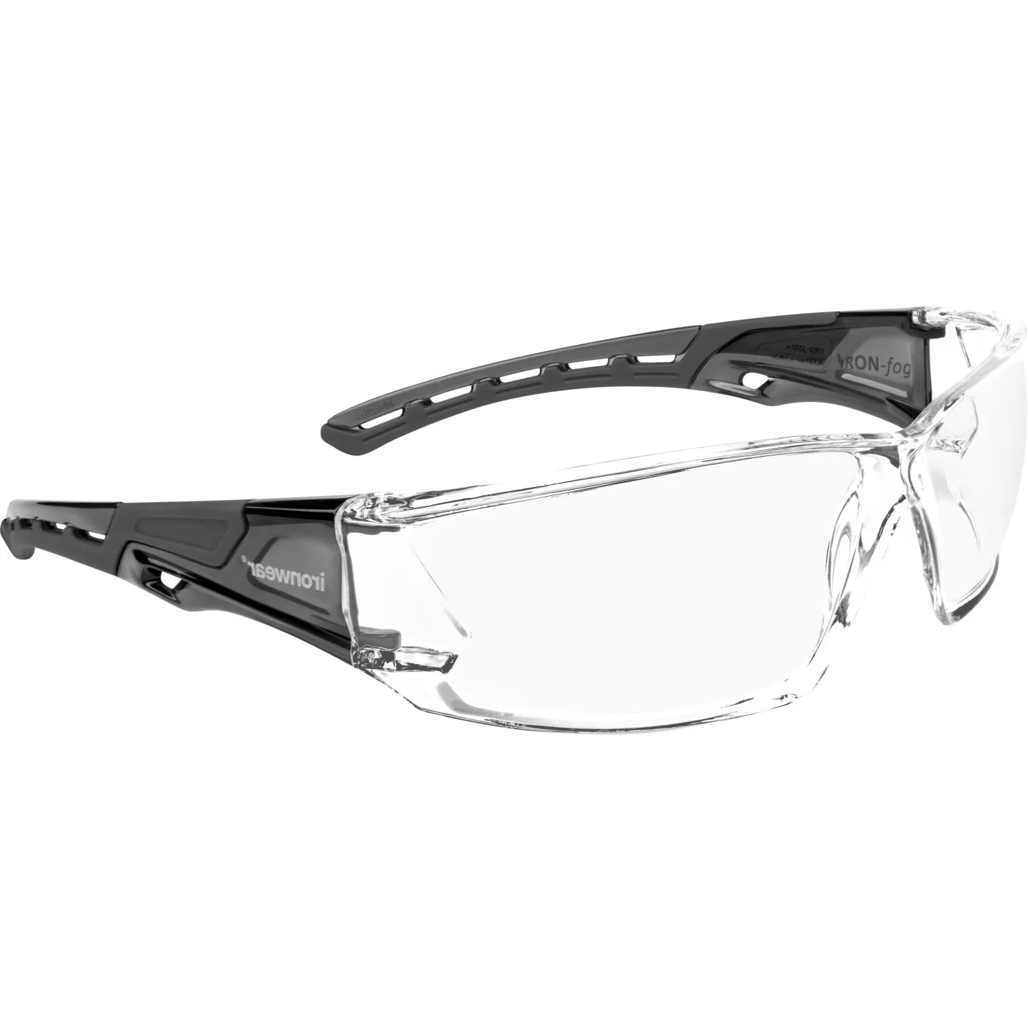 Iron-Fog Premium Grade Anti-Fog Safety Glasses Black Frame, Clear Lens 3085-B-C/A