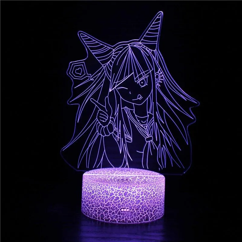 Japanese Anime Danganronpa Bedroom 3d Night Light Cool Led Slideshow Children's Decoration To Commemorate Birthday Christmas Gif