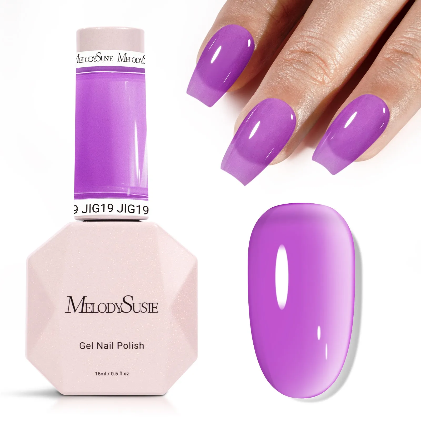 Jeweliver Jelly Gel Polish 15ml - Purple Amethyst - JIG19