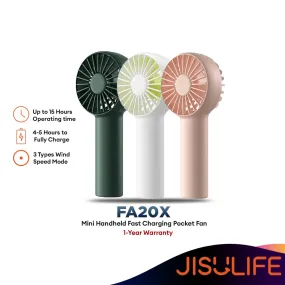 JISULIFE FA20X Mini Handheld Fast Charging Pocket Fan