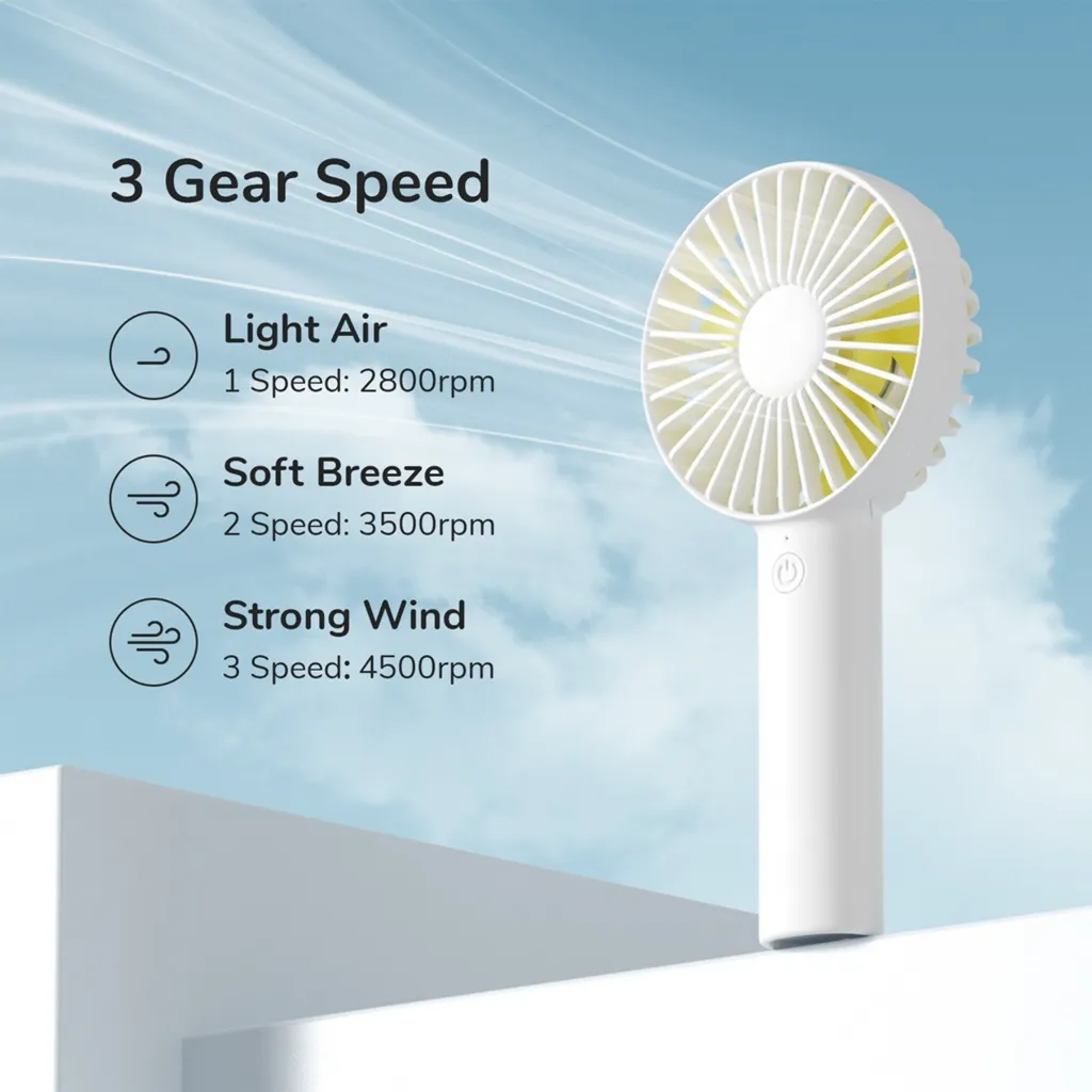 JISULIFE FA20X Mini Handheld Fast Charging Pocket Fan