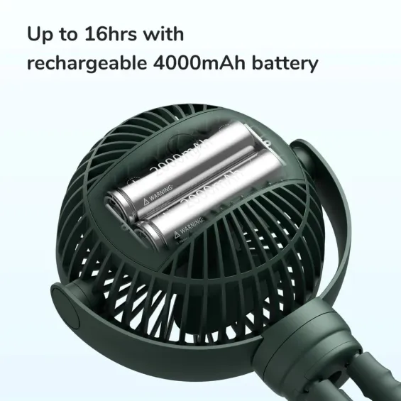 JISULIFE FA24 Mini Octopus Fan / Baby-Friendly / Flexible Tripods / 4000mAh Battery / 4 Wind Speed / 360°Rotation