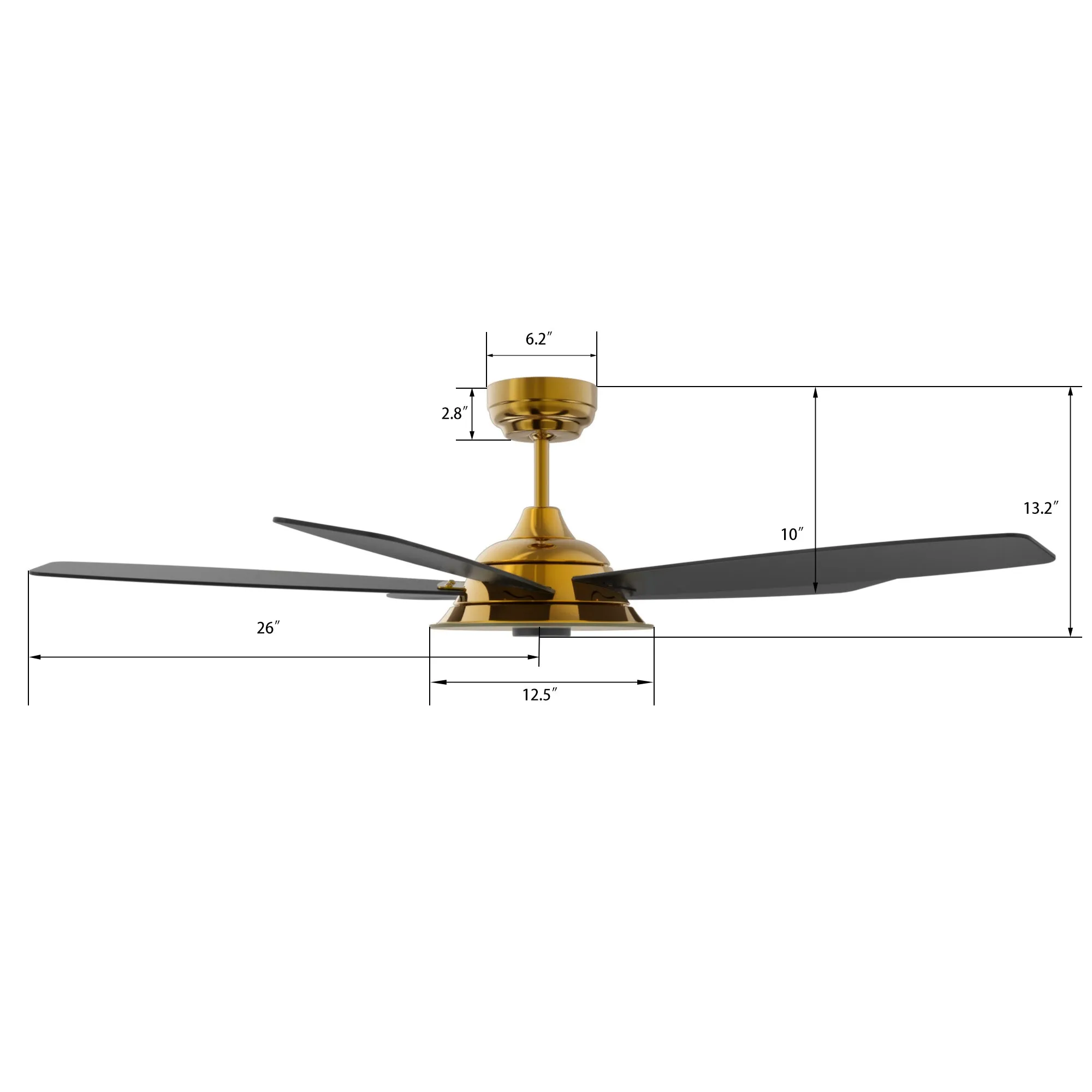 JOURNEY 52 inch 5-Blade Smart Ceiling Fan with LED Light Kit & Remote - Gold/Black