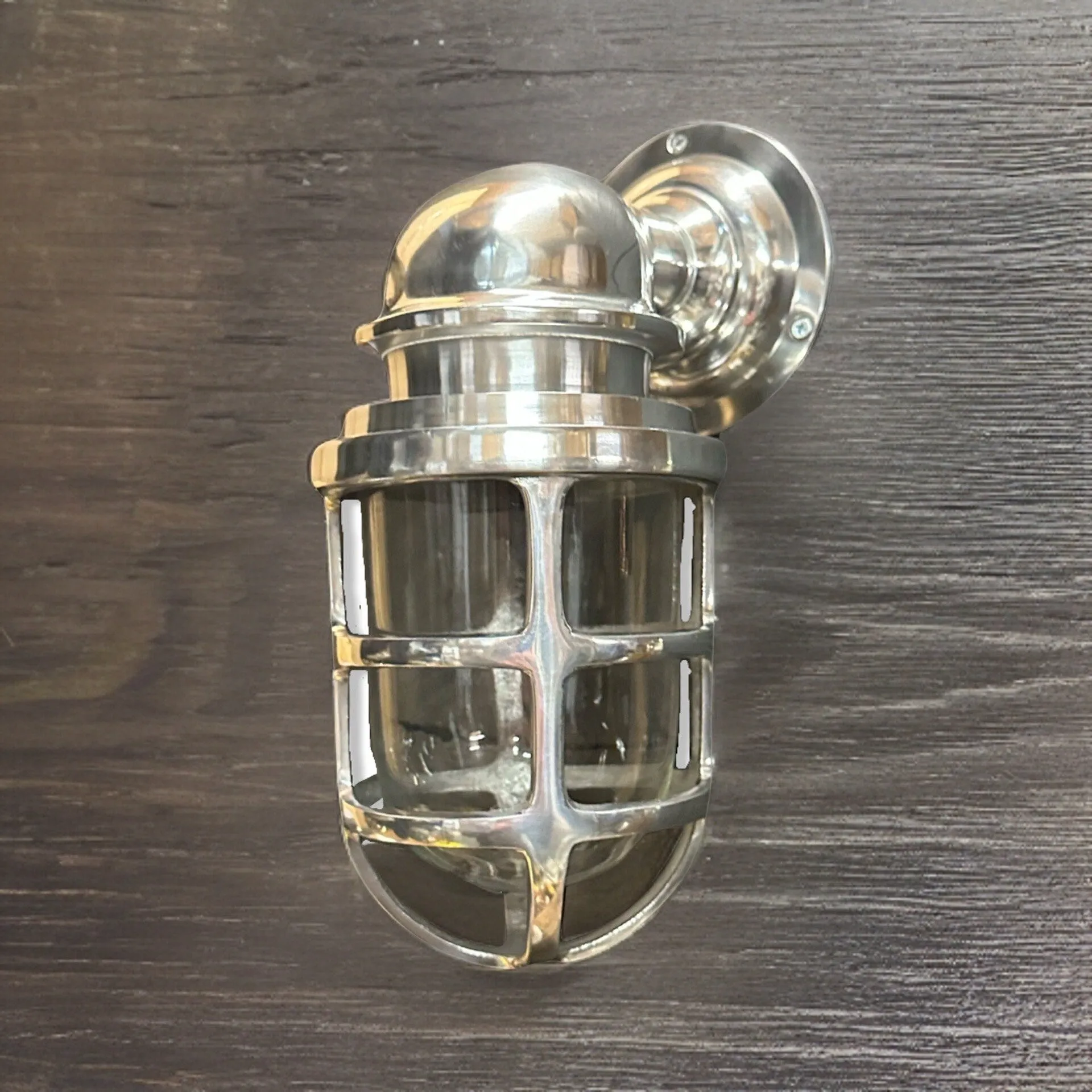 Keswick ~ Bulkhead Outdoor & Bathroom Sconce Wall Light Solid Polished Aluminium |