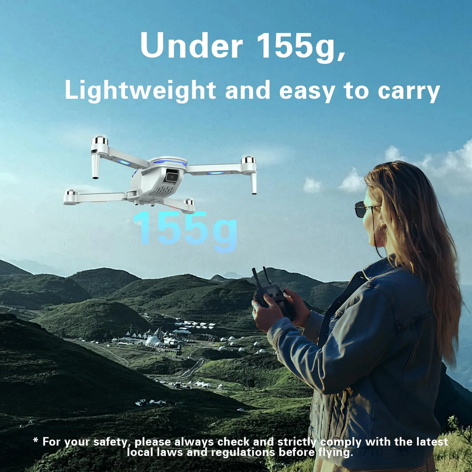 KGF Drone with Camera 1080P HD FPV Foldable Drones for Kids and Beginners,Brushless Motor Gesture Control,Stable Altitude Hold, One Key Start, 360° Flip, Waypoints Fly, Gravity Control, 2 Batteries