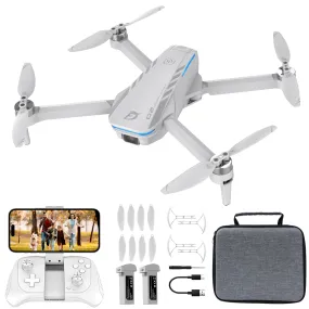 KGF Drone with Camera 1080P HD FPV Foldable Drones for Kids and Beginners,Brushless Motor Gesture Control,Stable Altitude Hold, One Key Start, 360° Flip, Waypoints Fly, Gravity Control, 2 Batteries