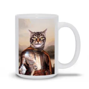 KNIGHT IN BROWN SATIN CUSTOM PET PORTRAIT MUG