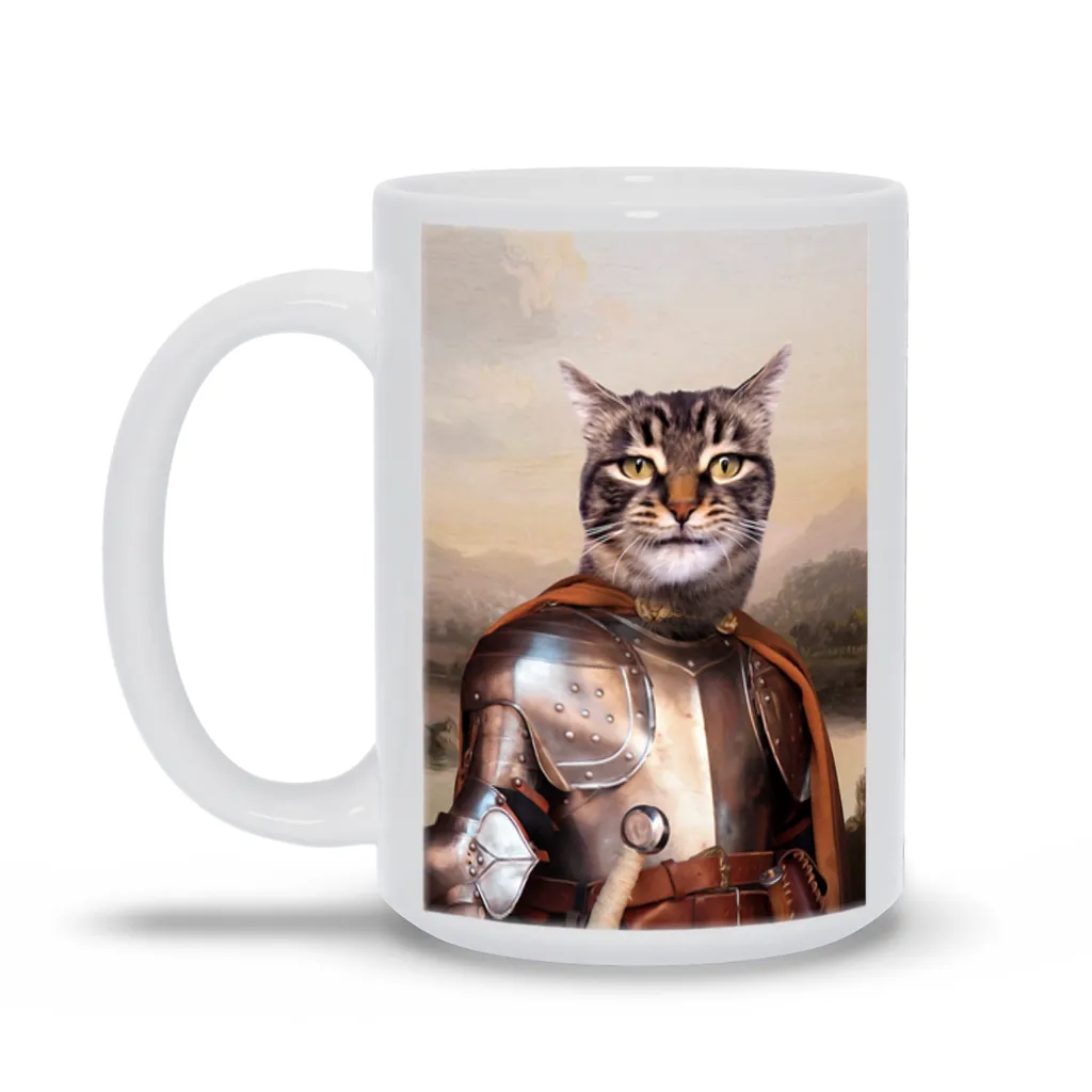 KNIGHT IN BROWN SATIN CUSTOM PET PORTRAIT MUG