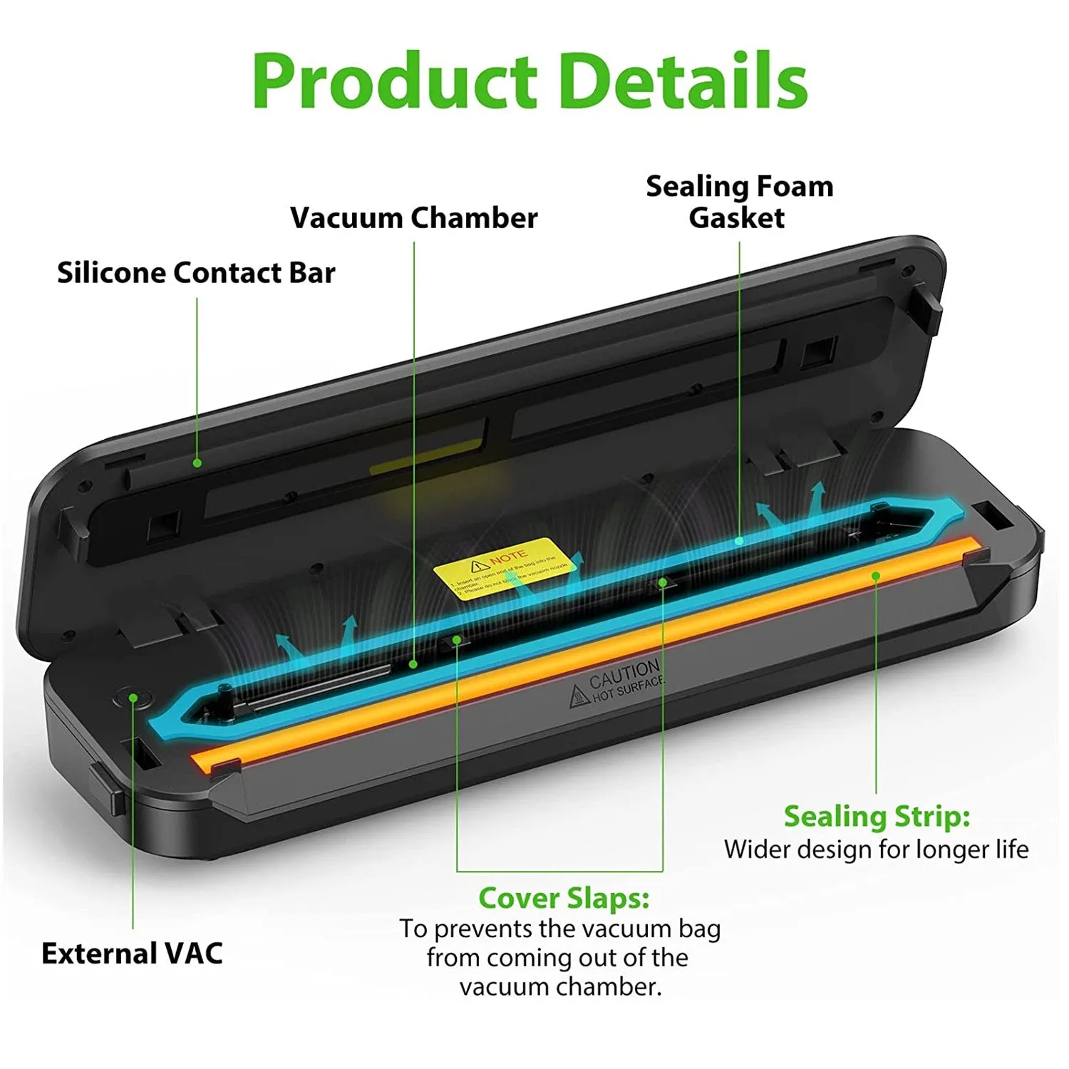 KOIOS Vacuum Sealer Machine, 86Kpa Automatic Vacuum Air food sealer/Built-in Cutter Starter Kit