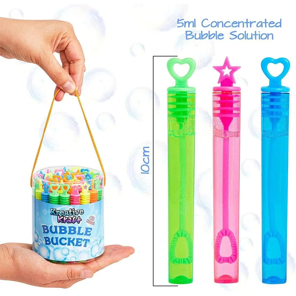 KreativeKraft Pack of 40 Bubble Wands Fun Garden Toys For Kids, Gifts For Girls Boys