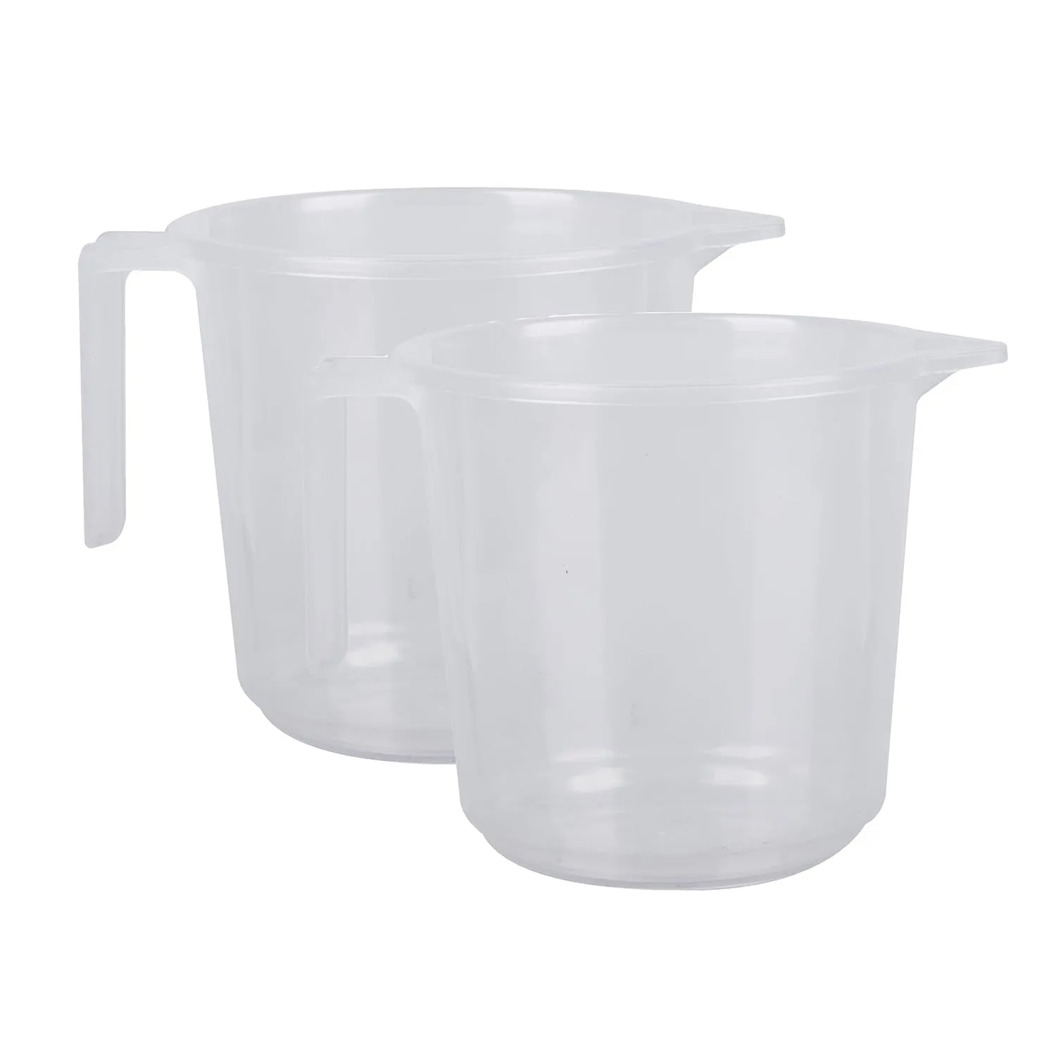 Kuber Industries Bathroom Mug | Plastic Bath Mug for Bathroom | Strong Mug for Bathroom | Toilet Mug | Washroom Jug | Mug for Bathing | 1500 ML | Pack of 2 | Transparent