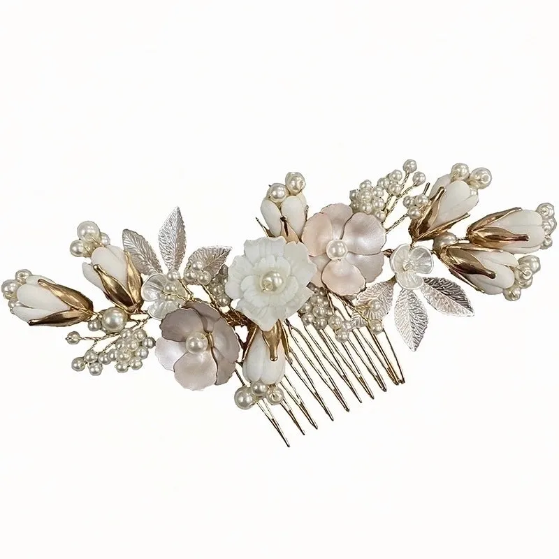 Lady Flower Alloy Handmade Hair Combs