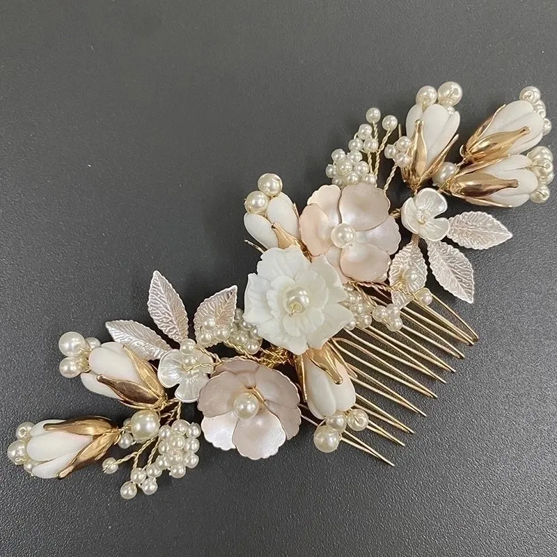 Lady Flower Alloy Handmade Hair Combs