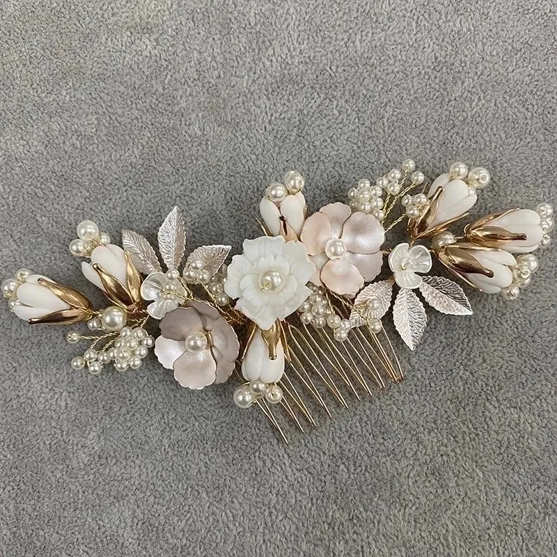 Lady Flower Alloy Handmade Hair Combs