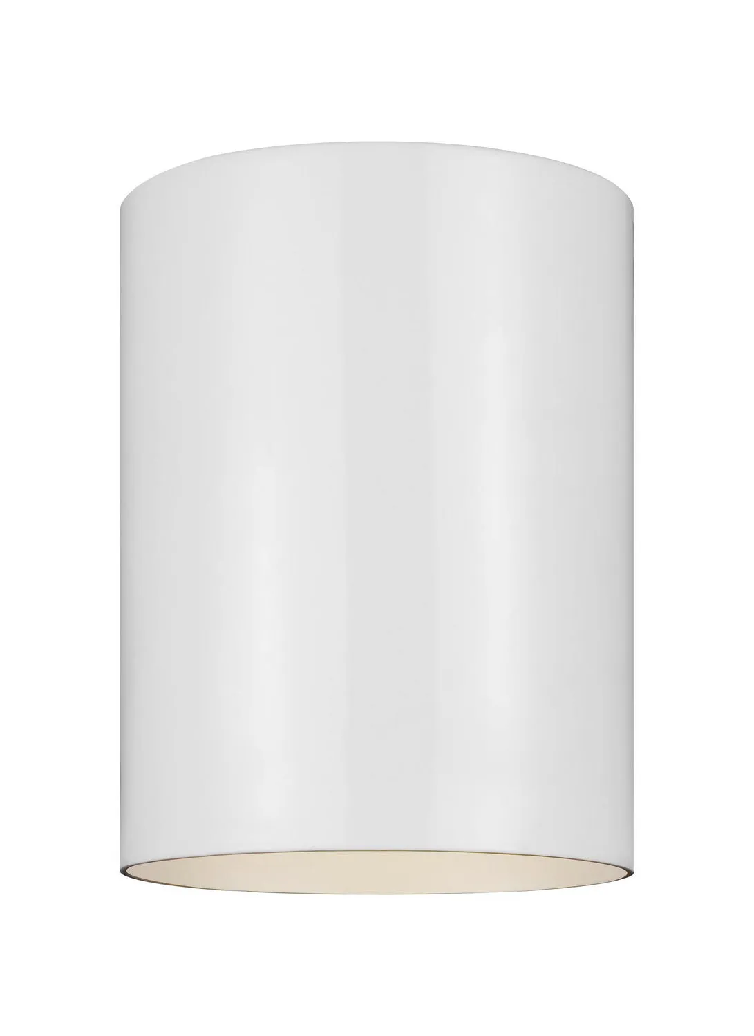 LED Flush Mount from the Outdoor Cylinders Collection in White Finish by Visual Comfort Studio