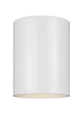 LED Flush Mount from the Outdoor Cylinders Collection in White Finish by Visual Comfort Studio