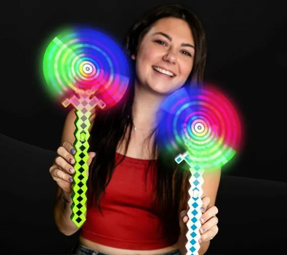 Led Light Up Pixel Windmill Wand