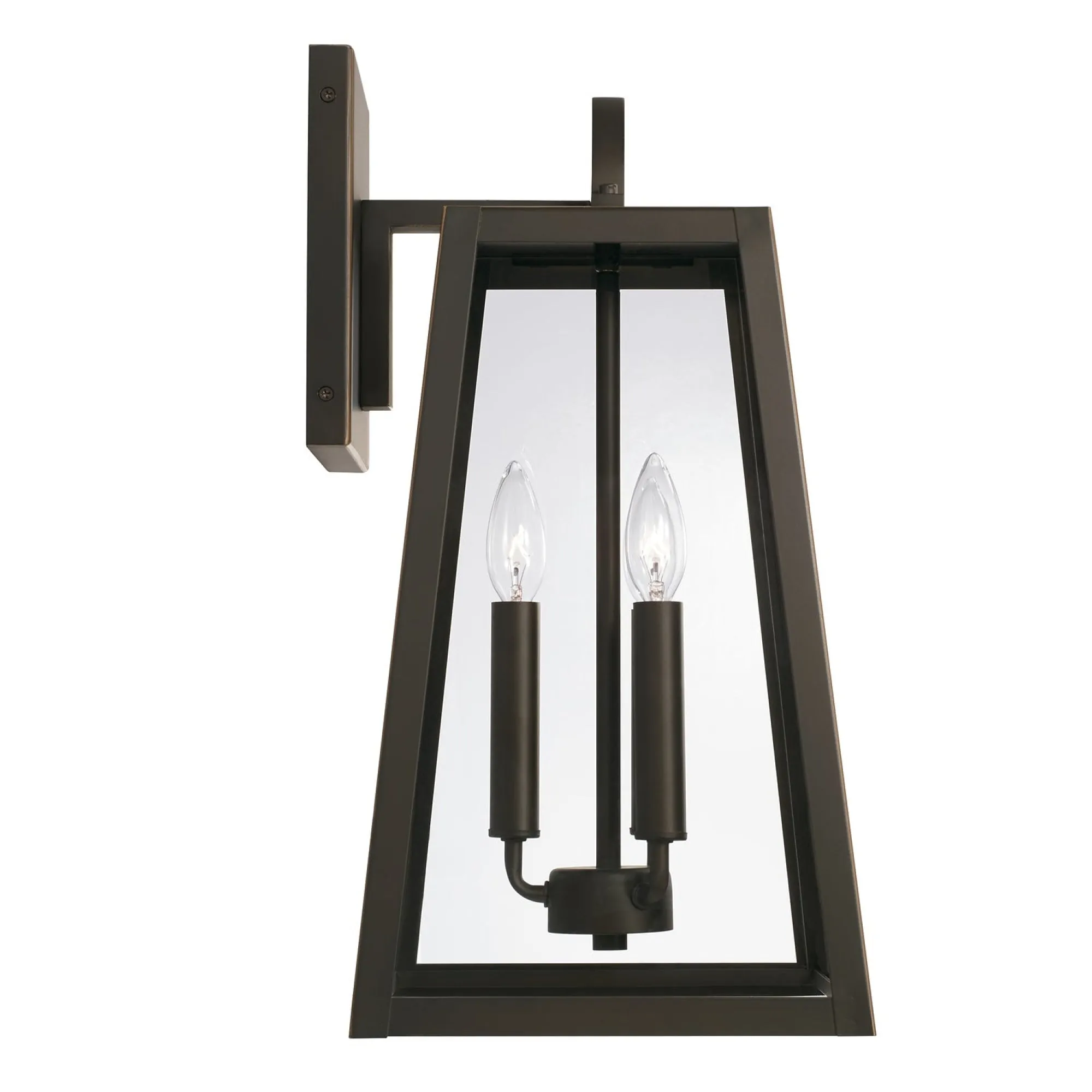 Leighton - 3 Light Coastal Outdoor Wall Lantern - 19.5" - Oiled Bronze