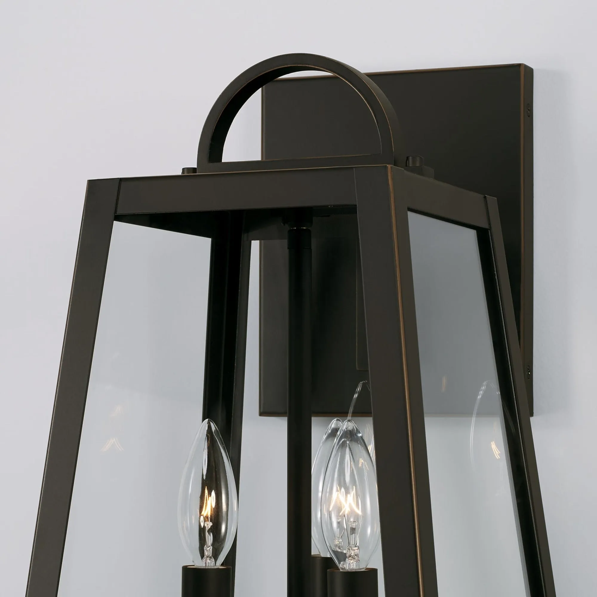 Leighton - 3 Light Coastal Outdoor Wall Lantern - 19.5" - Oiled Bronze