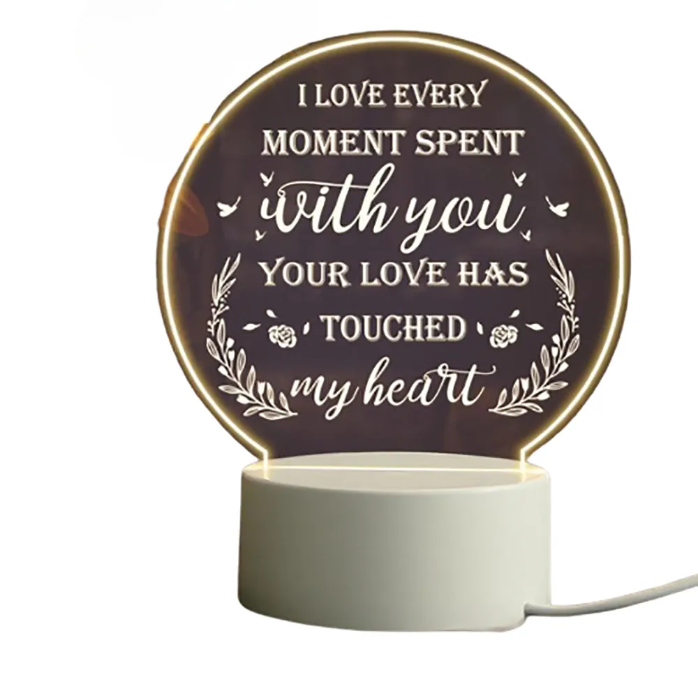 Love Expressing Acrylic Night Light Ideal Gift for Wife - USB Plugged In