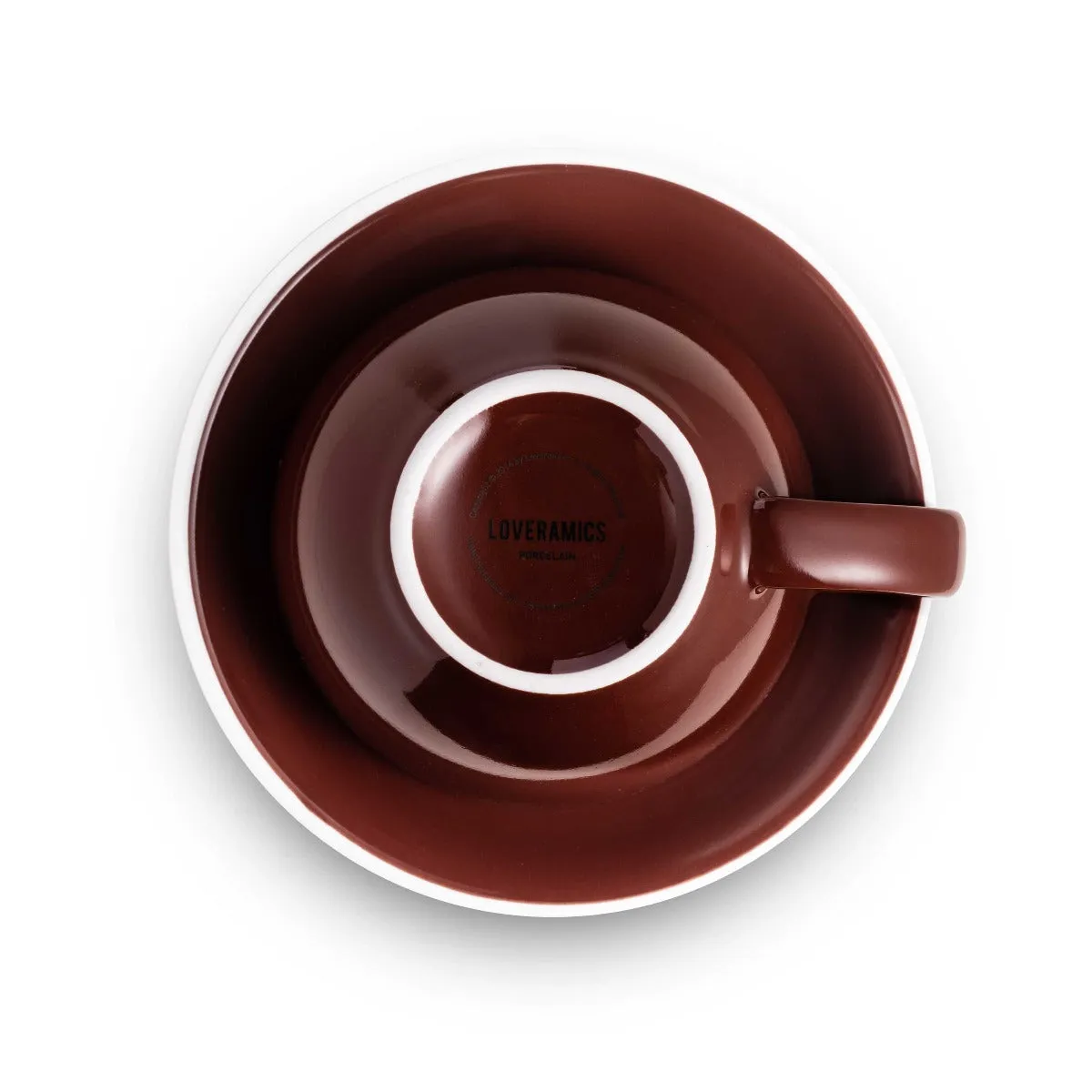 Loveramics Egg Style Latte Cup & Saucer - Brown (10oz/300ml)