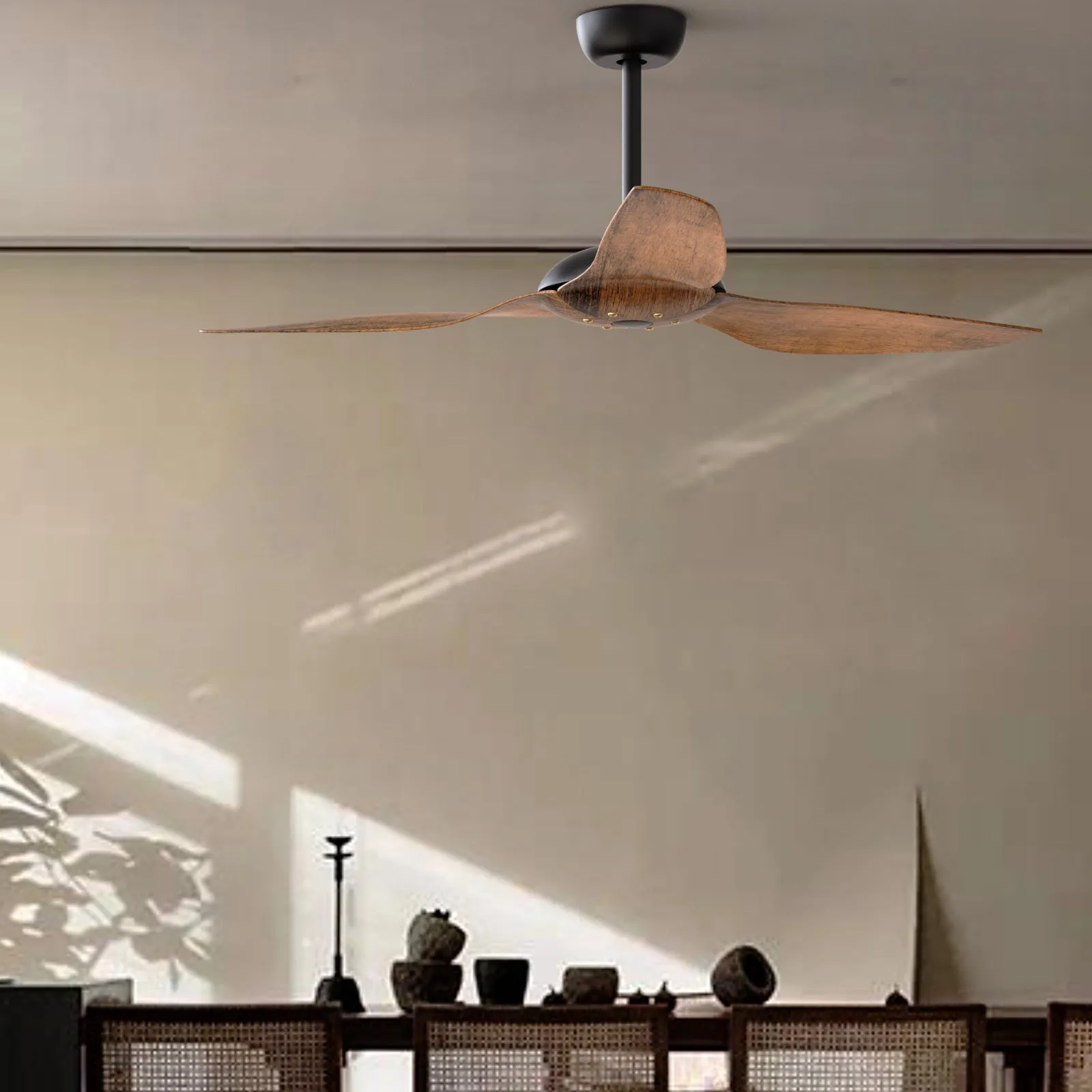 MACKAY 132cm / 52 inch 3 Blade DC Modern Ceiling Fan Walnut in Hand Painted