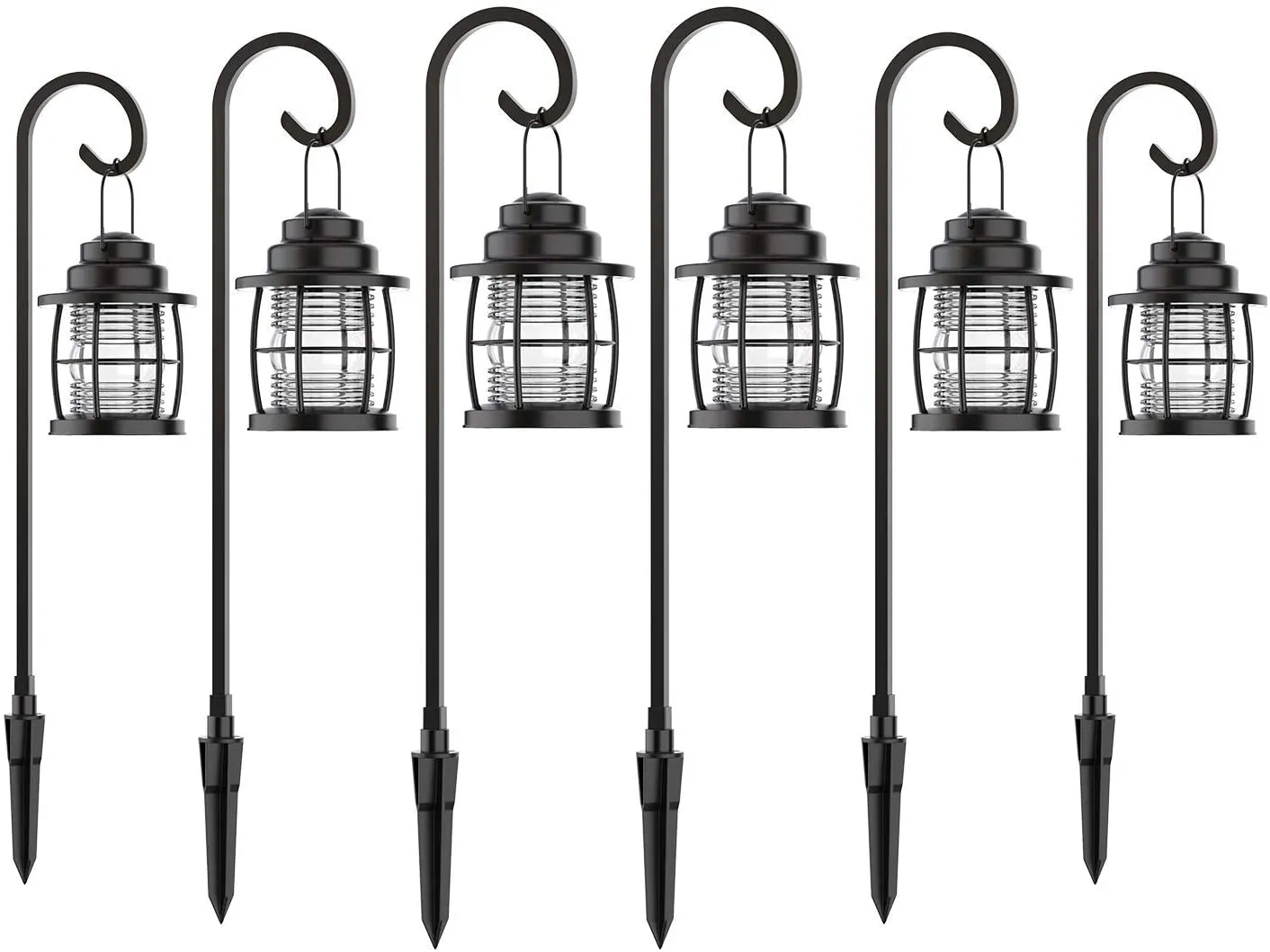 Malibu Harbor Collection LED Low Voltage Pathway Light 6 Pack Kit Dual Use Shepherd Hook Lights for Driveway, Yard, Lawn, Pathway, Garden 8422-4110-06