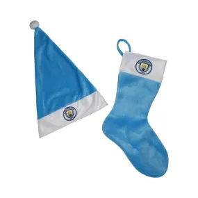 Manchester City Santa Hat & Stocking Set