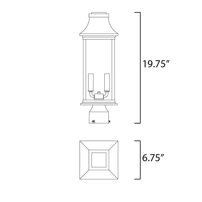 Maxim 30020 Vicksburg 2-lt 7" Outdoor Post Mount