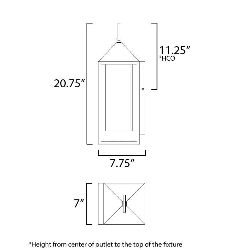 Maxim 30073 Aldous 1-lt 20" Tall Outdoor Wall Sconce